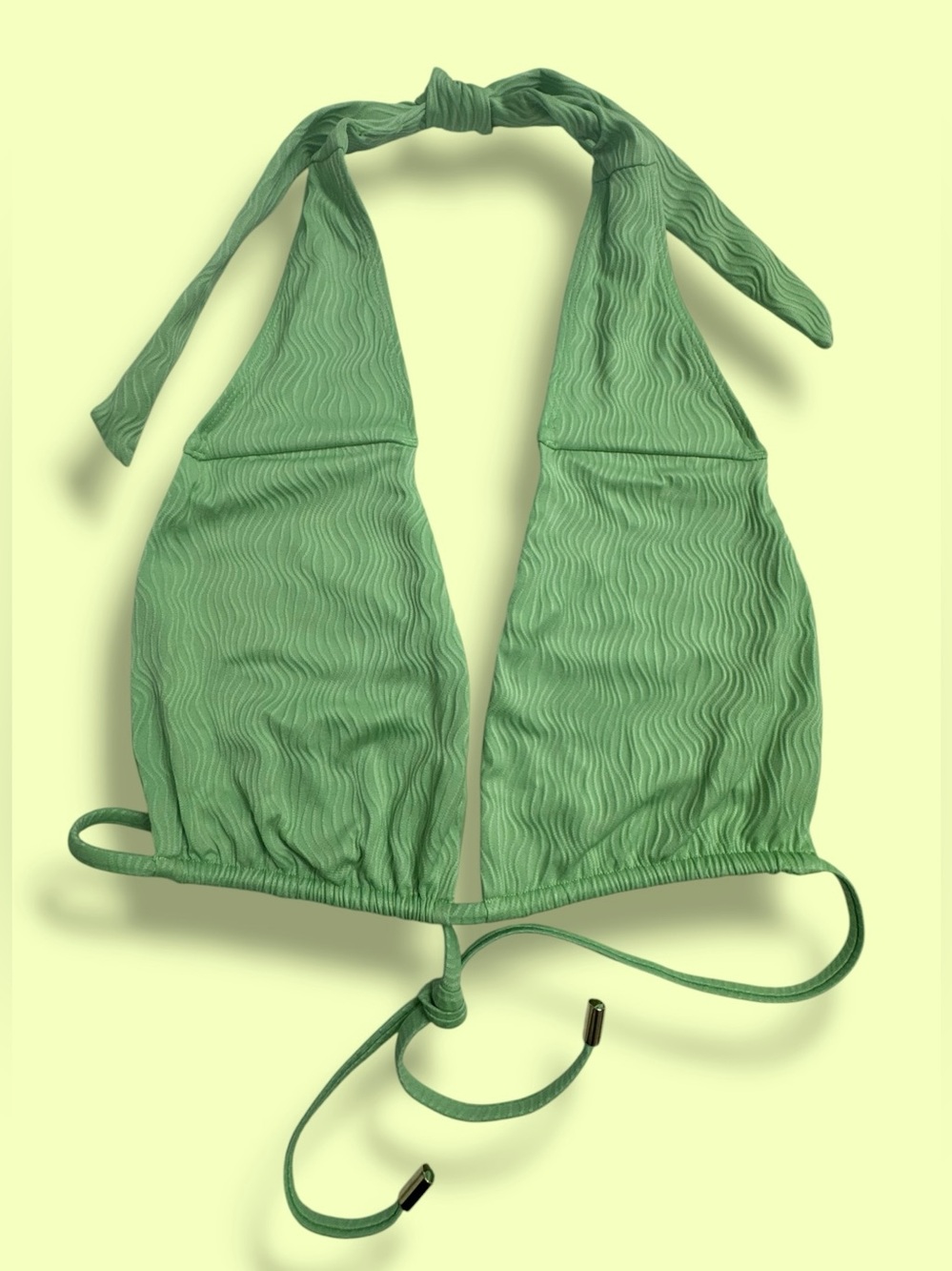 Monday Swimwear Chartreuse Green Costa Rica Strapless Bikini Swim Top Petite L